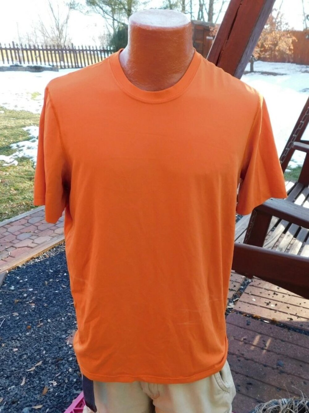 REI CO-OP Mens Athletic Shirt Size Large 100% Polyester Orange